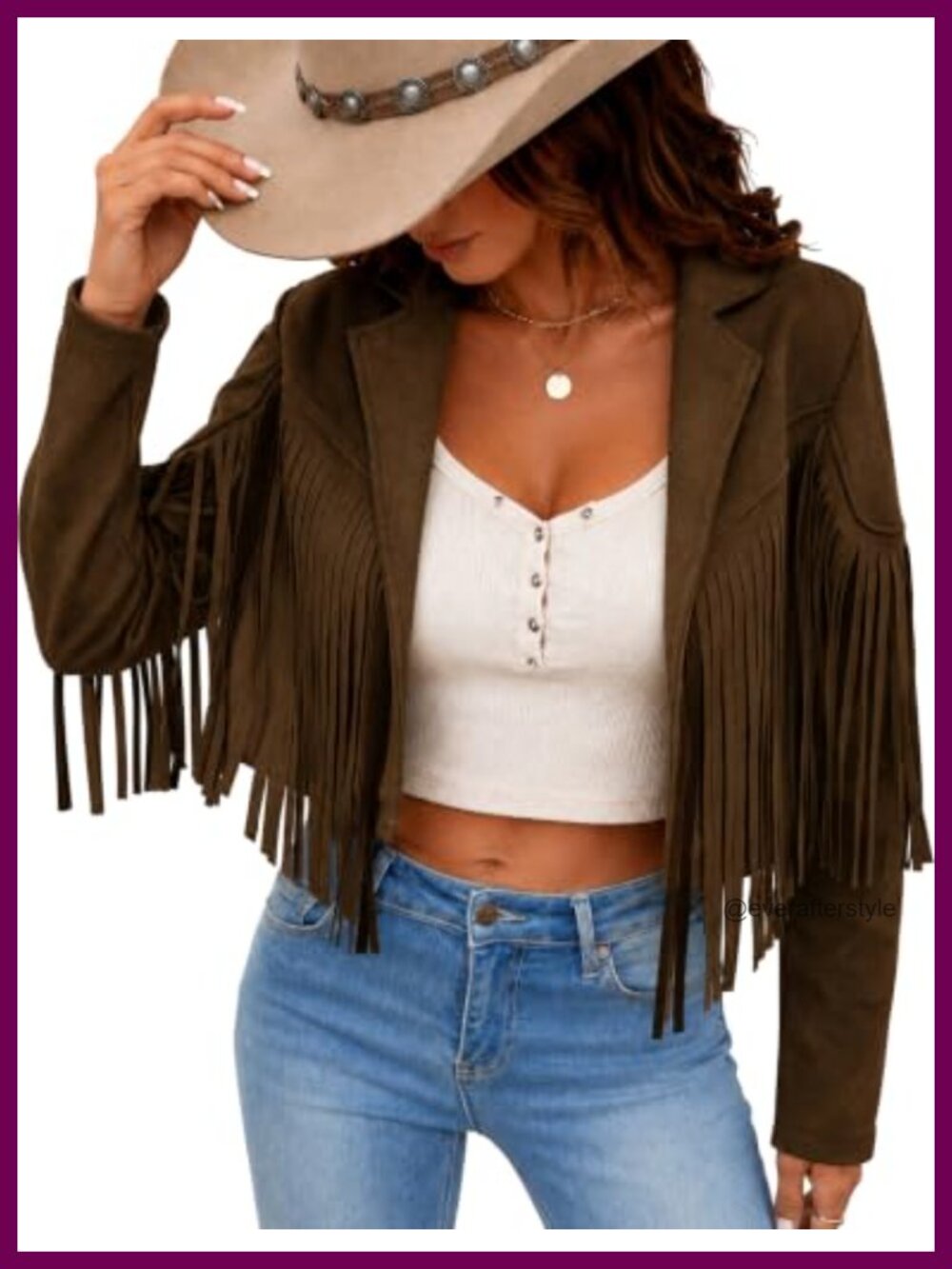 Faux Suede Fringe Tassel Cropped Western Jacket Open Front Cowgirl